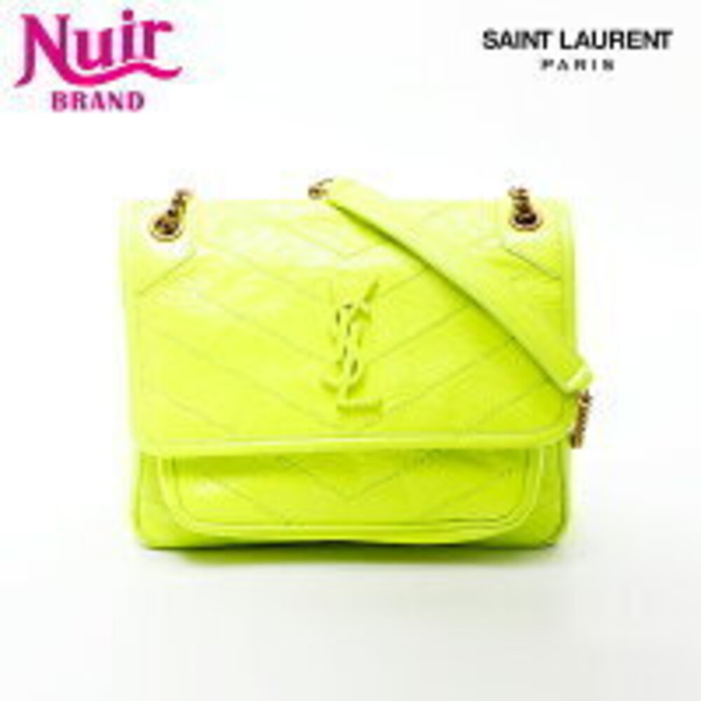 Yves Saint Laurent Niki fluorescent leather shoulder bag yellow